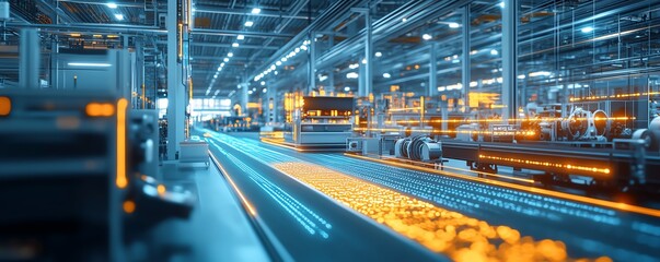 Obraz premium Modern Industry 40 smart factory interior