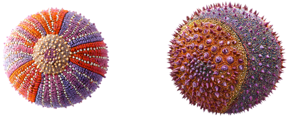 Analyzing marine life ocean scientific study underwater close-up sea urchins and their unique structures