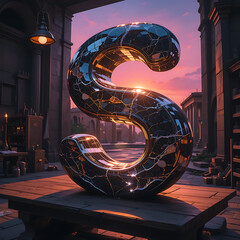 3d render of a question mark symbol on black background