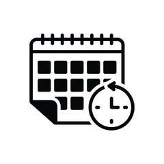 Black solid icon for reschedule
