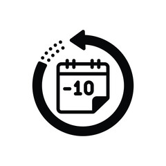 Black solid icon for yesterday