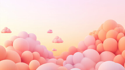 Light Pink and Soft Orange Clouds Forming Delicate Gradients for Dreamy and Peaceful Views