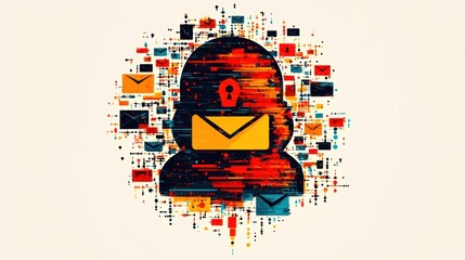 Obraz premium An Abstract Image Representing Online Security and Email Protection
