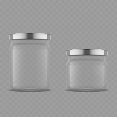 Empty Glass Jar with Metal Lid Mockup