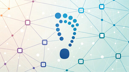 Digital Footprint Concept Digital footprint symbol in network of interconnected data points