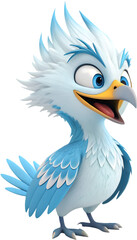 Phoenix cartoon character features bright colors and powerful wings, symbolizing rebirth and endless resilience. 