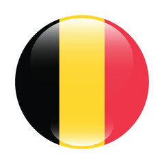 Flag of Belgium. Belgium flag. Flag icon. Standard color. The round flag. 3d illustration. Computer illustration. Digital illustration.