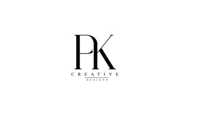 Alphabet letters Initials Monogram logo PK KP P K