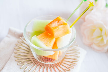 カットフルーツのメロン