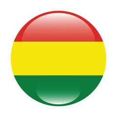 Flag of Bolivia. Bolivia flag. Button flag icon. Standard color. Circle icon flag. 3d illustration. Digital illustration. Vector illustration.