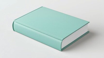 closed hardback book with a vibrant, solid green pastel cover, crisp white pages, and slightly visible spine. The book is set against a plain, bright white background