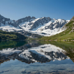 Crystal Clear Alpine Lake Reflection