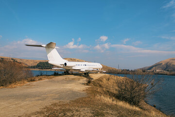old airplane on the ground