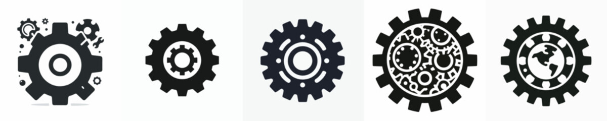 Vector of a gear silhouette.