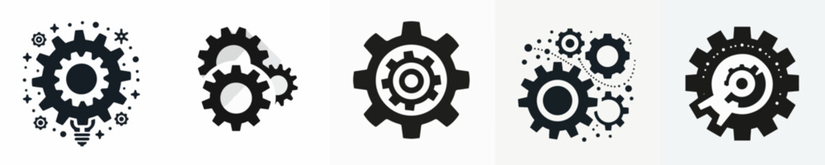 Vector of a gear silhouette.