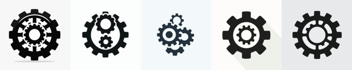 Vector of a gear silhouette.