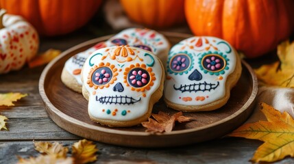 Sugar skull cookies, autumn, Halloween