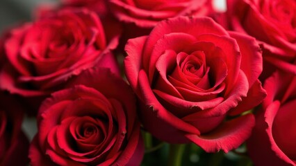 Fototapeta premium A beautiful bouquet of red roses, perfect for a happy birthday celebration.