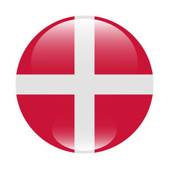 Obraz premium The flag of Denmark. Flag icon. Standard color. Round flag. Computer illustration. Digital illustration. Vector illustration.