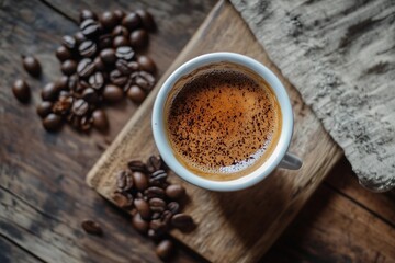 Fototapeta premium cup of coffee with beans