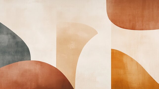 Abstract Geometric Shapes in Soft Warm Tones and Subtle Textures