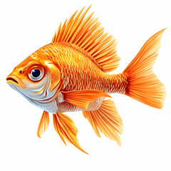 Fototapeta premium Vibrant Orange Goldfish Illustration
