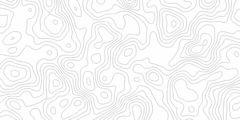 Geography landscape Topo contour map on white background, Topographic contour lines. Seamless pattern with lines Topographic map. Geographic mountain relief diagram line wave carve design.	
