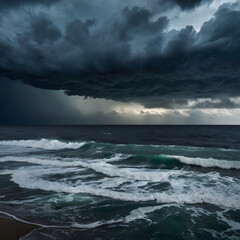Fototapeta premium Storm Clouds Rolling Over the Ocean