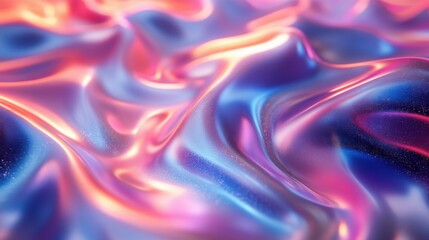 Obraz premium Iridescent Holographic Gradient Texture - A Shimmering and Colorful Surface 