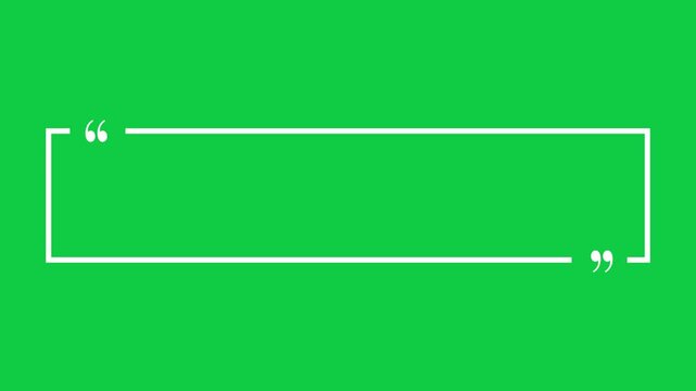 Animated Quotation template. Empty dialog box for text citation Green Screen