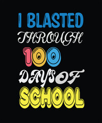 Obraz premium Celebrating 100 Days of School Graphic Tee Design