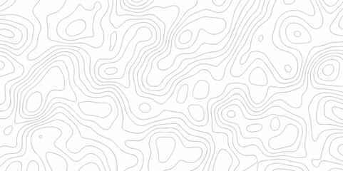 Geography landscape Topo contour map on white background, Topographic contour lines. Seamless pattern with lines Topographic map. Geographic mountain relief diagram line wave carve design.	
