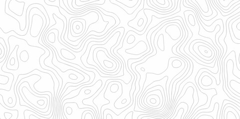 	
Geography landscape Topo contour map on white background, Topographic contour lines. Seamless pattern with lines Topographic map. Geographic mountain relief diagram line wave carve design.