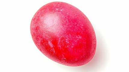 Red Easter egg, spring holiday symbol, white background, food photography, celebration