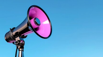 Metallic Megaphone Announcement  Purple Speaker  Broadcast  Public Address System