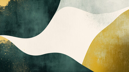 Obraz premium Abstract Vector Shapes in Muted Gold and Green Shades for Stylish Visuals