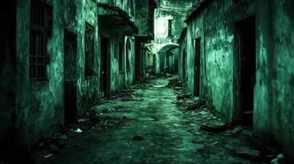 Distressed Urban Alley with High Contrast Lighting