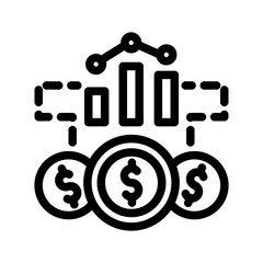 coin finance chart graph business analytic outline style