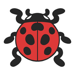 Cute Cartoon-Style Lucky Ladybug Art (color)