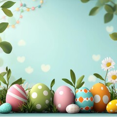 Easter design elements on a clean poster template with spacious layout.