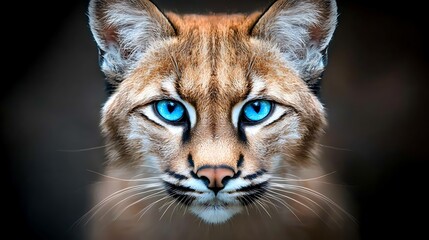 Obraz premium Captivating Feline Close up with Hypnotic Blue Eyes