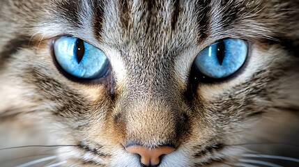 Enigmatic feline with glowing blue eyes