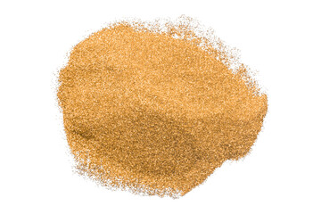 Orange glitter powder isolated on transparent background