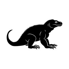 Obraz premium Komodo Dragon Silhouette, Wild Reptile