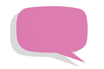 Pink paper speech bubbles separated on transparent background