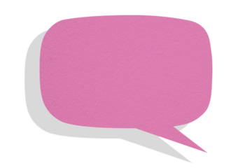 Pink paper speech bubbles separated on transparent background