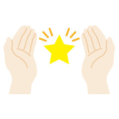 光る星を持つイラスト