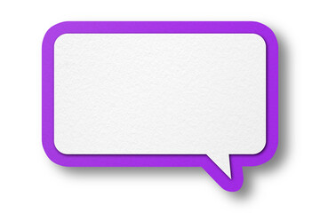 Purple paper speech bubbles separated on transparent background