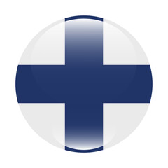 Obraz premium Finland flag. Button flag icon. Standard color. Circle icon flag. Computer illustration. Digital illustration. Vector illustration.
