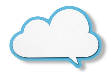 Light blue paper speech bubbles separated on transparent background